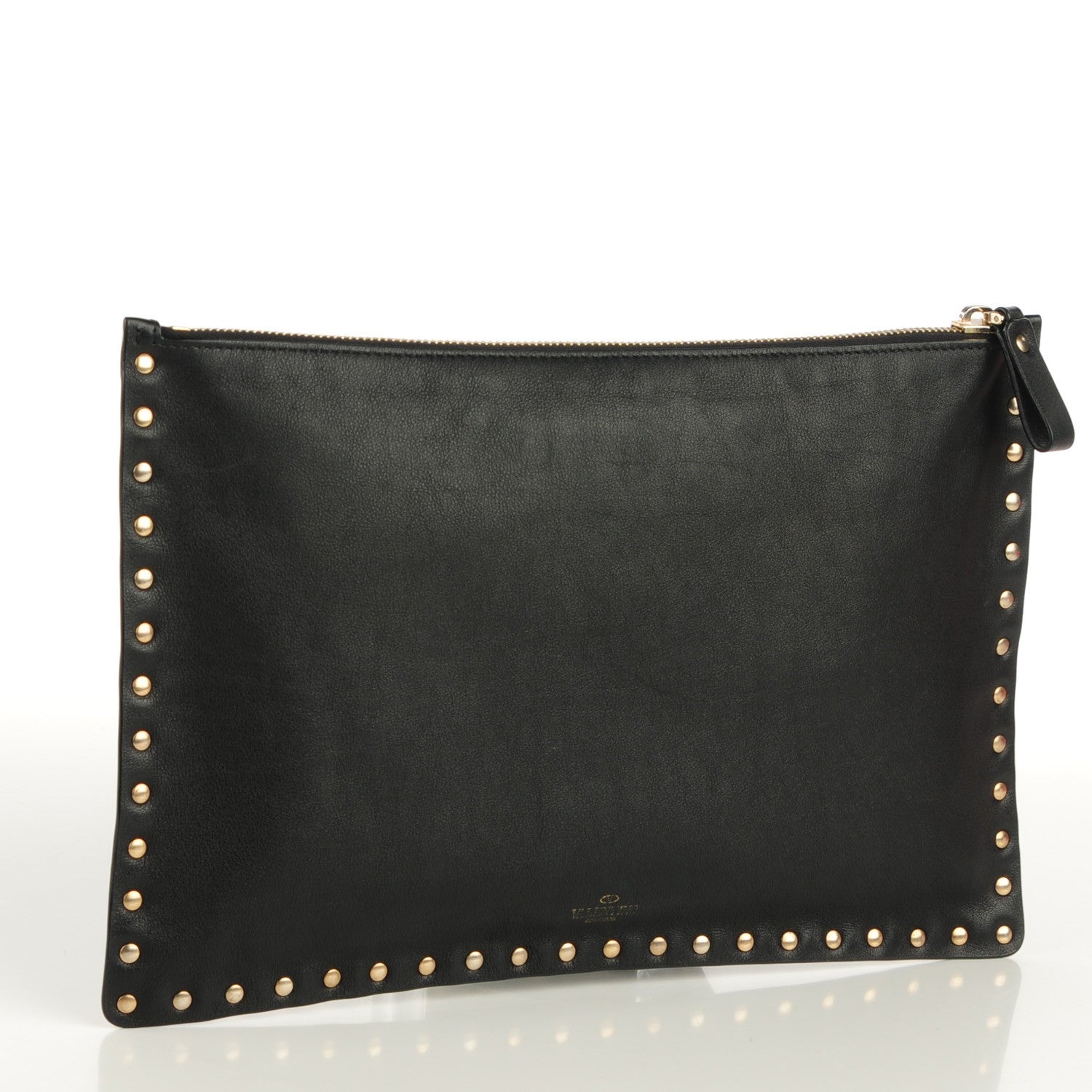 Valentino Garavani Vitello Large Rockstud Zip Pouch Black 3 of 6