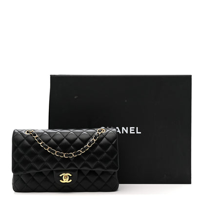 Chanel Lambskin Quilted Medium Double Flap Black 14 of 14