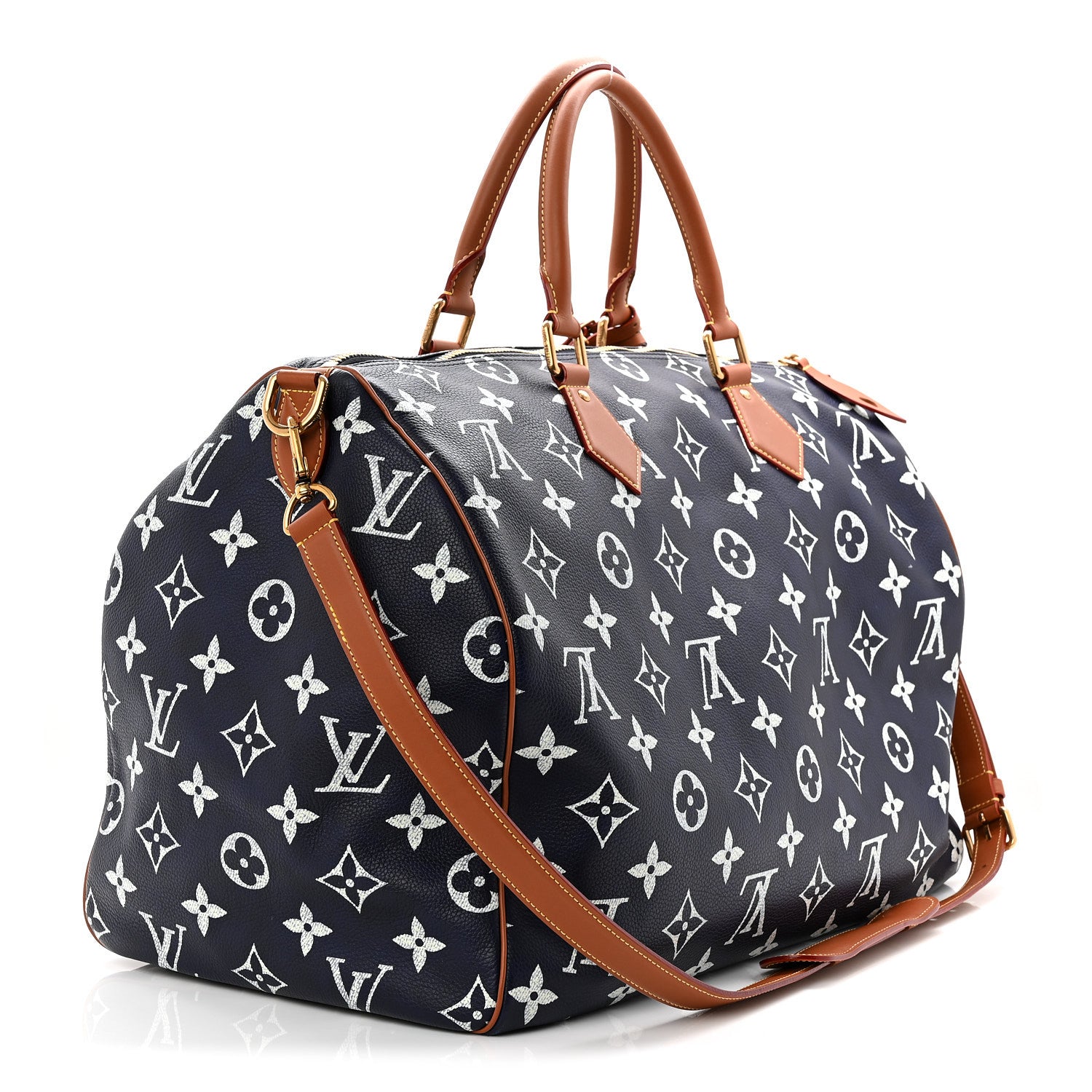 Louis Vuitton Calfskin Monogram Speedy P9 Bandouliere 50 Indigo 4 of 18
