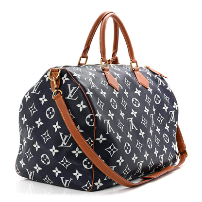 Louis Vuitton Calfskin Monogram Speedy P9 Bandouliere 50 Indigo 4 of 18