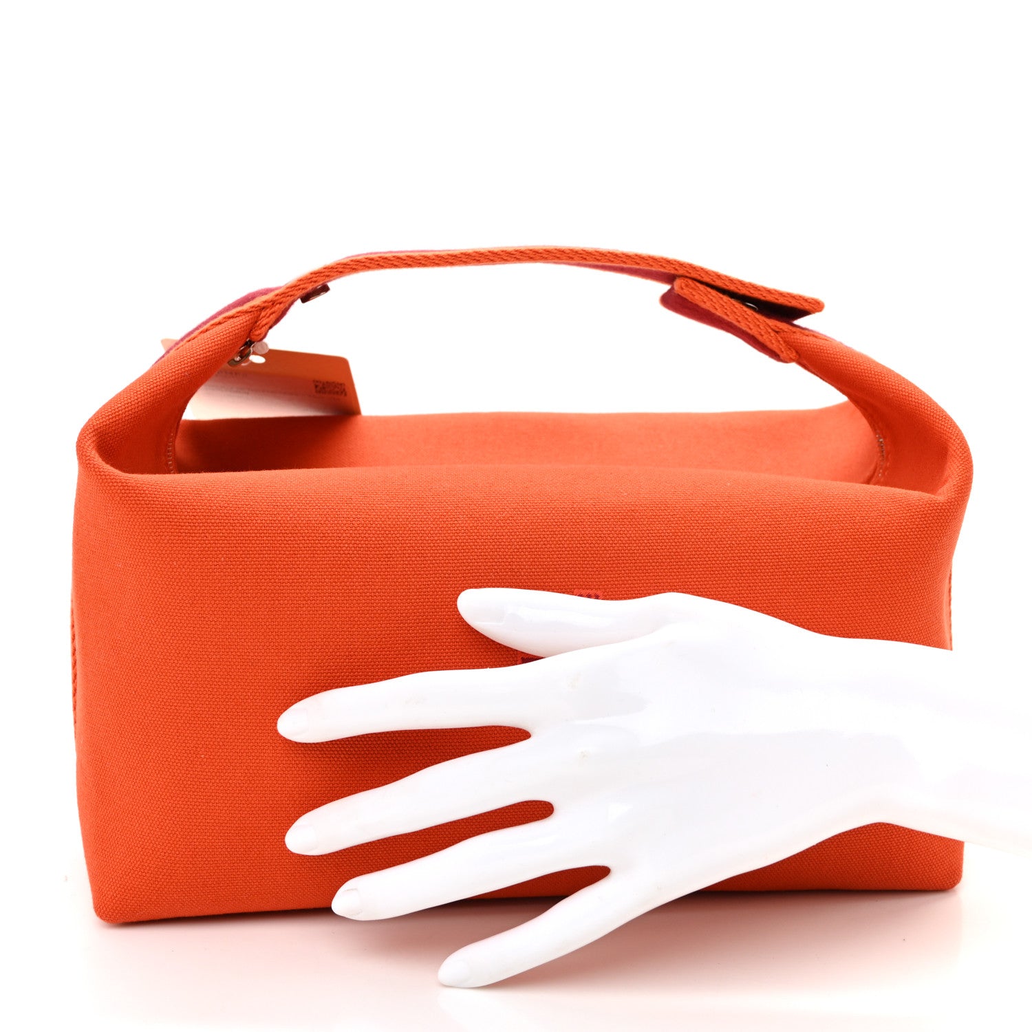 Hermes Canvas Large Bride-A-Brac Pouch Orange Feu Burgundy 2 of 9
