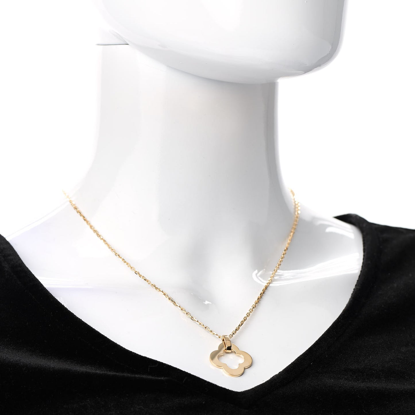 18K Yellow Gold Byzantine Alhambra Pendant Necklace