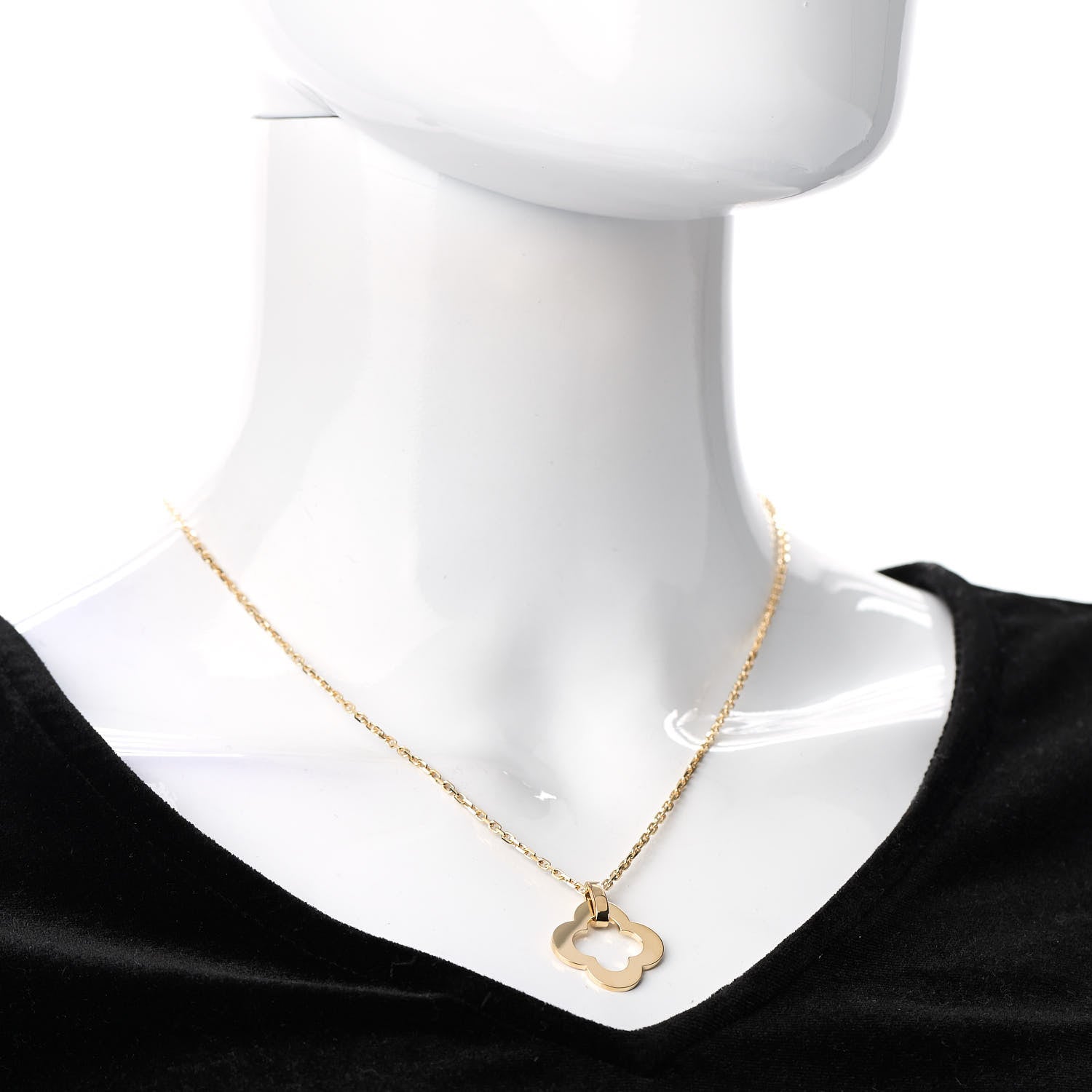 Van Cleef & Arpels 18K Yellow Gold Byzantine Alhambra Pendant Necklace 2 of 5