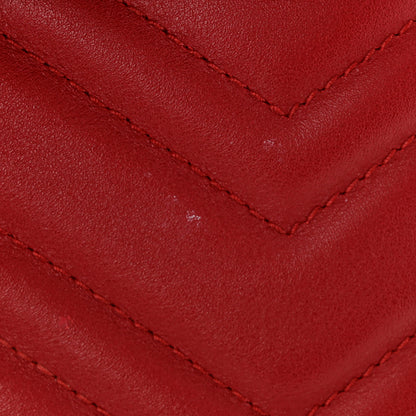 Gucci Calfskin Matelasse Super Mini GG Marmont Shoulder Bag Hibiscus Red 11 of 12