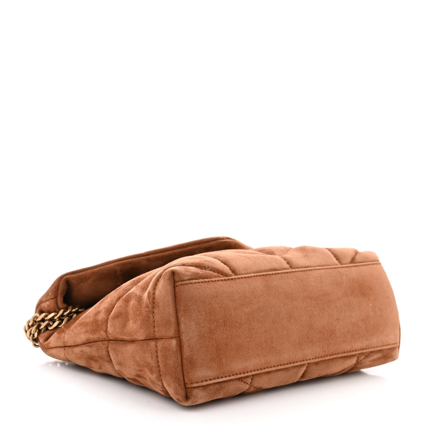 Suede Calfskin Quilted Toy Loulou Puffer Monogram Chain Satchel Cinnamon