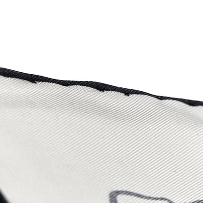 Hermes Silk Mille Et Un Lapins Scarf 90 White Black 8 of 9