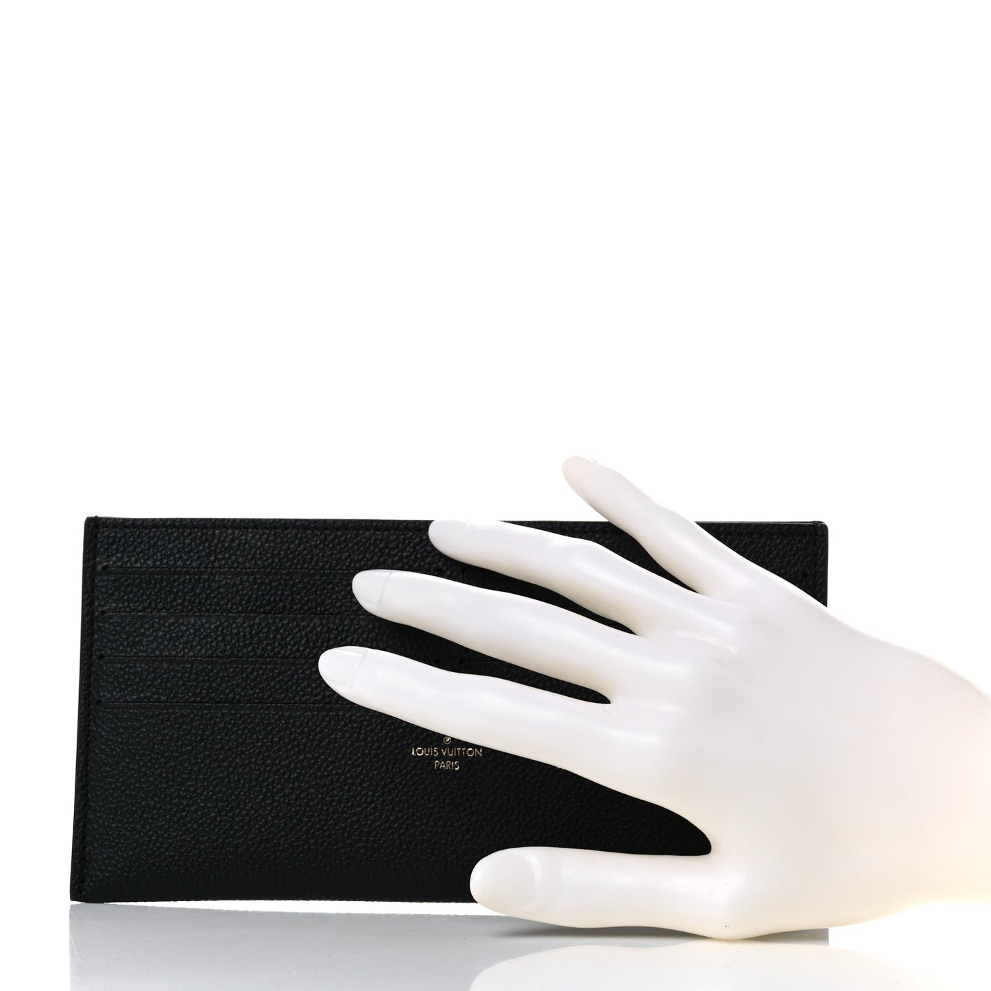Calfskin Felicie Chain Wallet Card Holder Insert Black