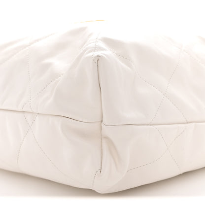 Chanel Shiny Calfskin Quilted Large Chanel 22 White 11 of 11