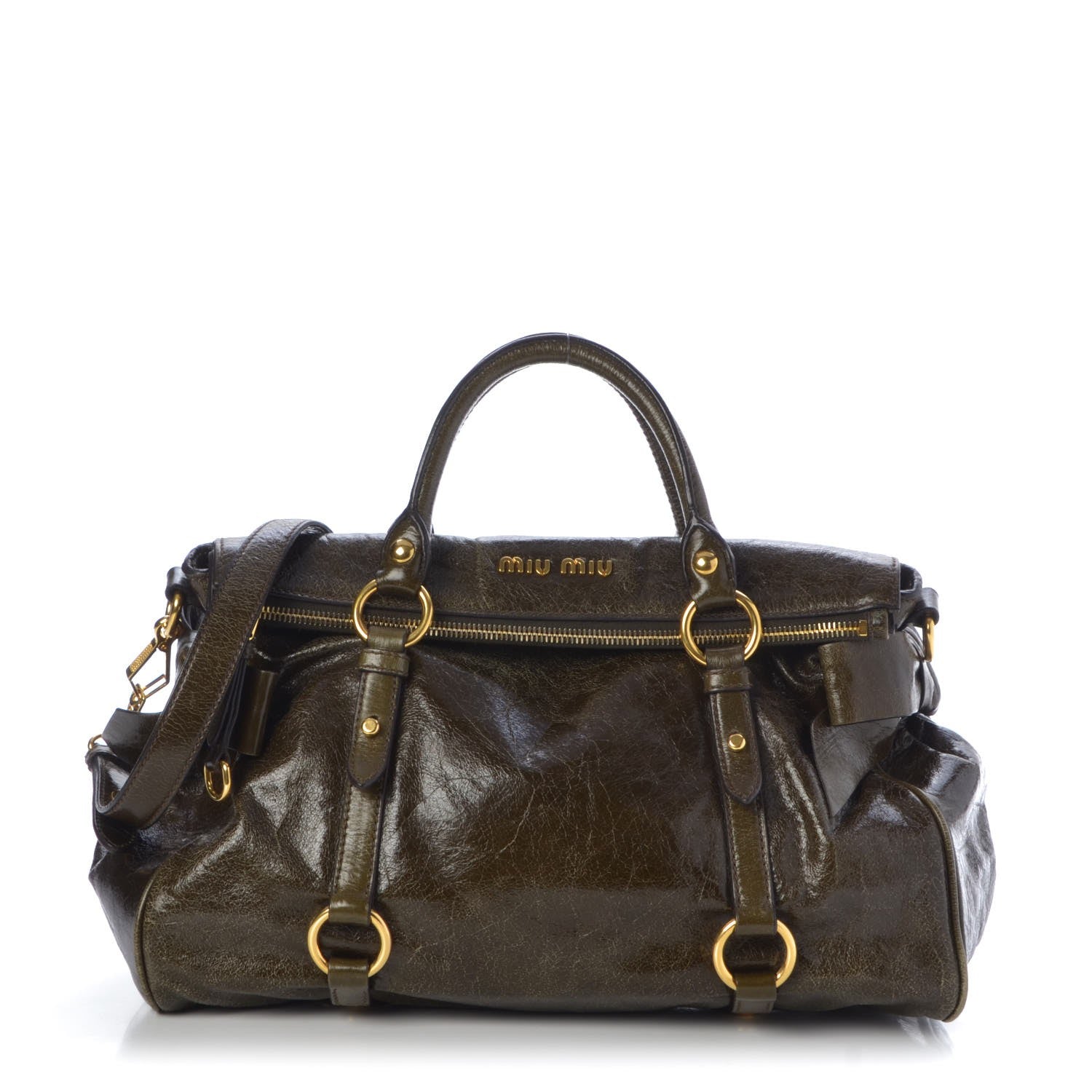 Miu Miu Vitello Lux Medium Bow Bag Brown 1 of 7