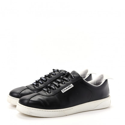 Chanel Calfskin CC Womens Sneakers 38.5 Black 3 of 11