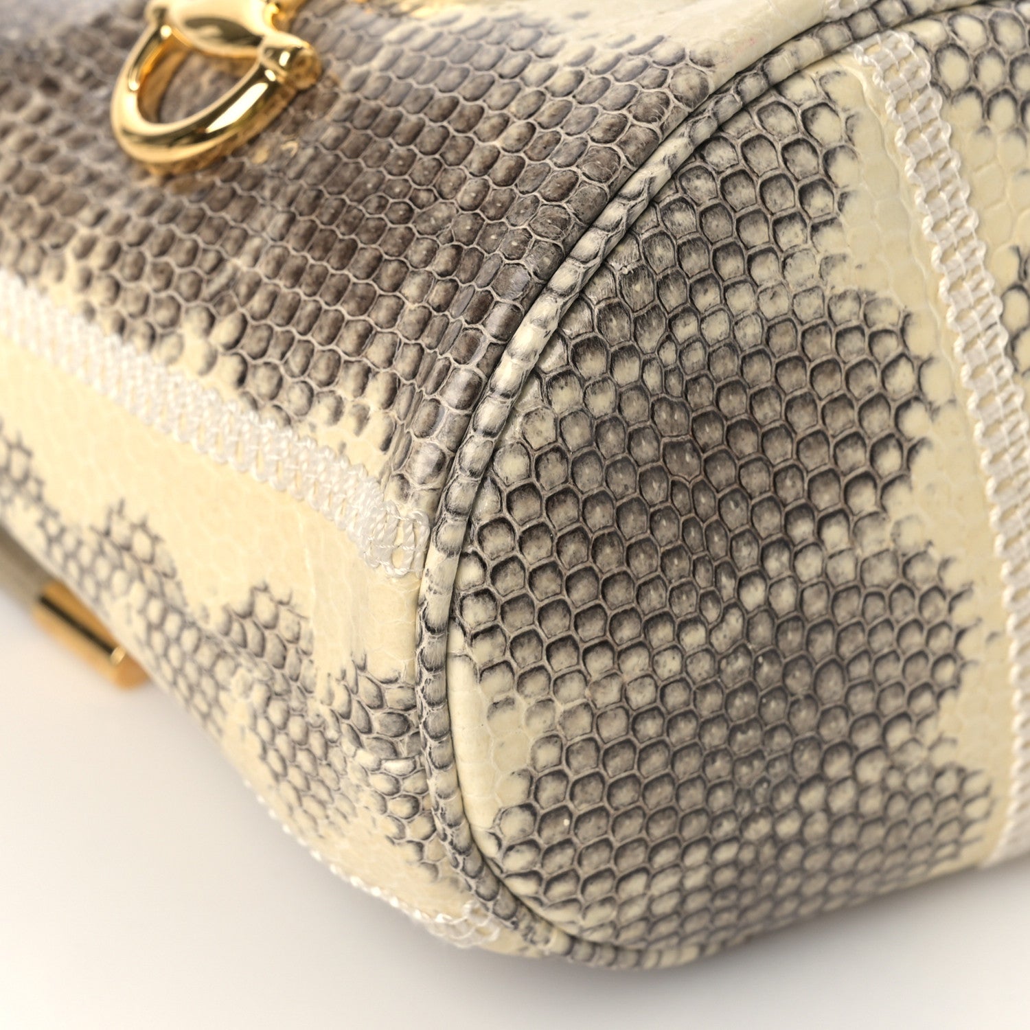 Gucci Snakeskin Mini Zumi Bucket Bag Grey 6 of 7