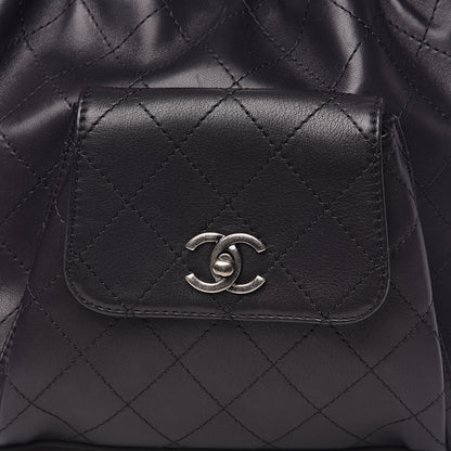 Chanel Calfskin Stitched Medium Urban Luxury Drawstring Backpack Black 10 of 10