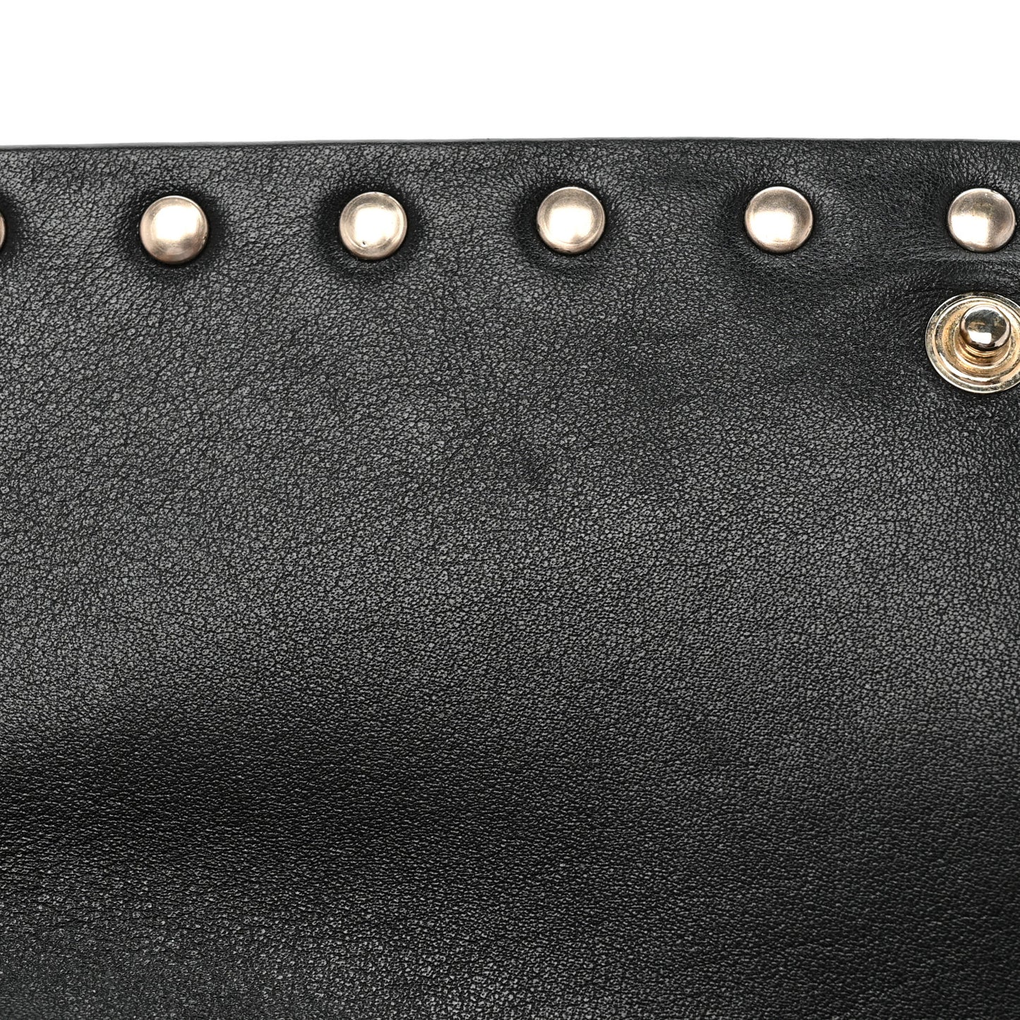 Vitello Rockstud Flap Wallet on Chain Black