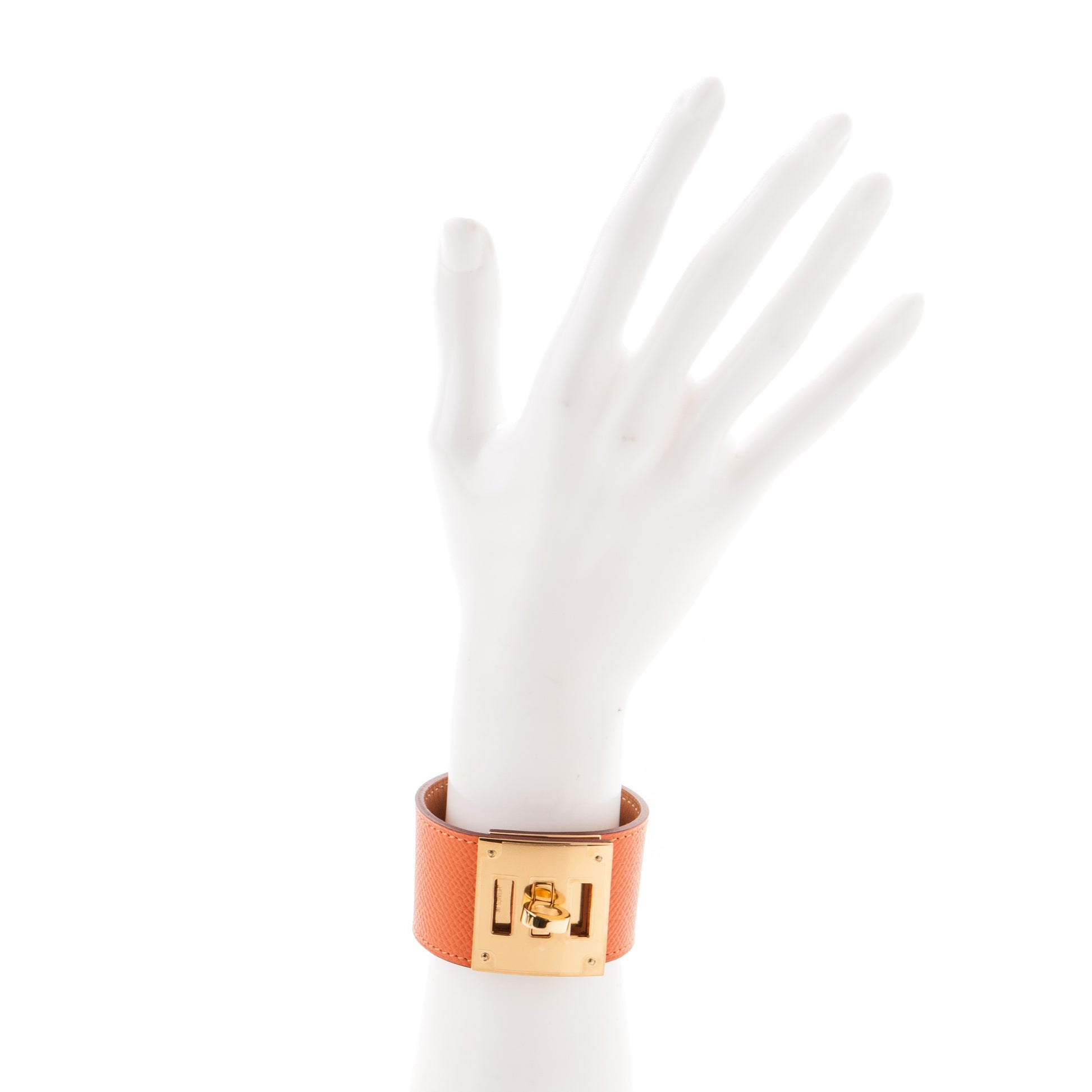 Hermes Epsom Kelly Dog Bracelet Orange 2 of 7