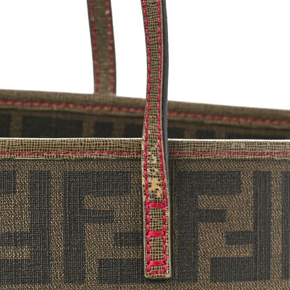 Fendi Zucca Spalmati Vitello Elite Small Roll Tote Tobacco Ciclamino 12 of 17