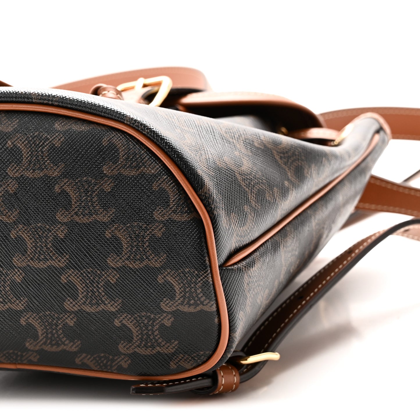Triomphe Canvas Calfskin Mini Folco Backpack Tan
