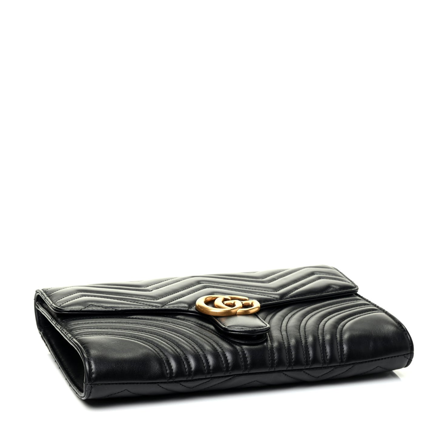 Calfskin Matelasse GG Marmont Clutch Black