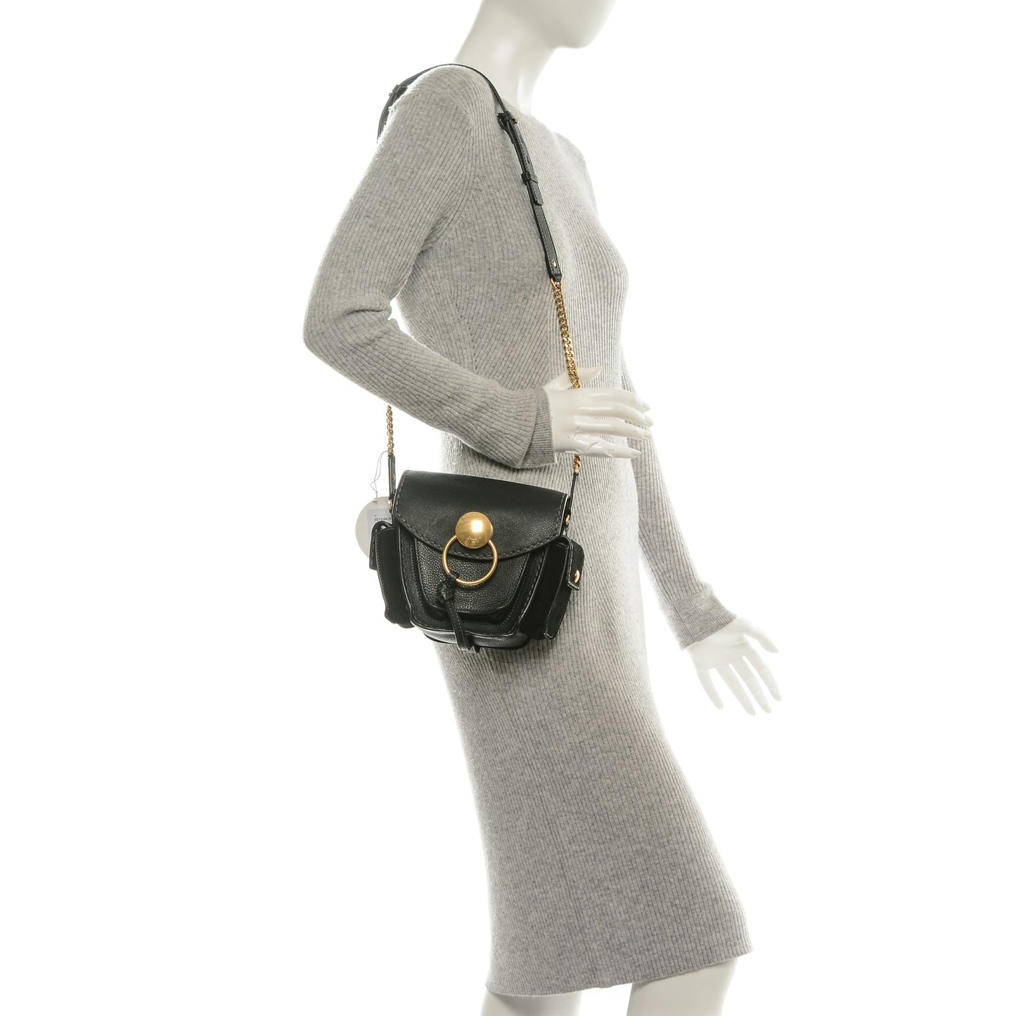 Calfskin Suede Small Jodie Camera Bag Black