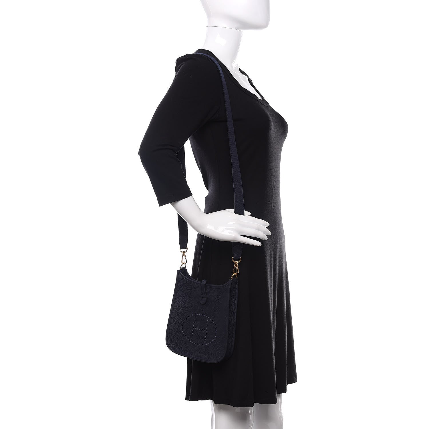 Hermes Taurillon Clemence Evelyne TPM Bleu Nuit 2 of 11