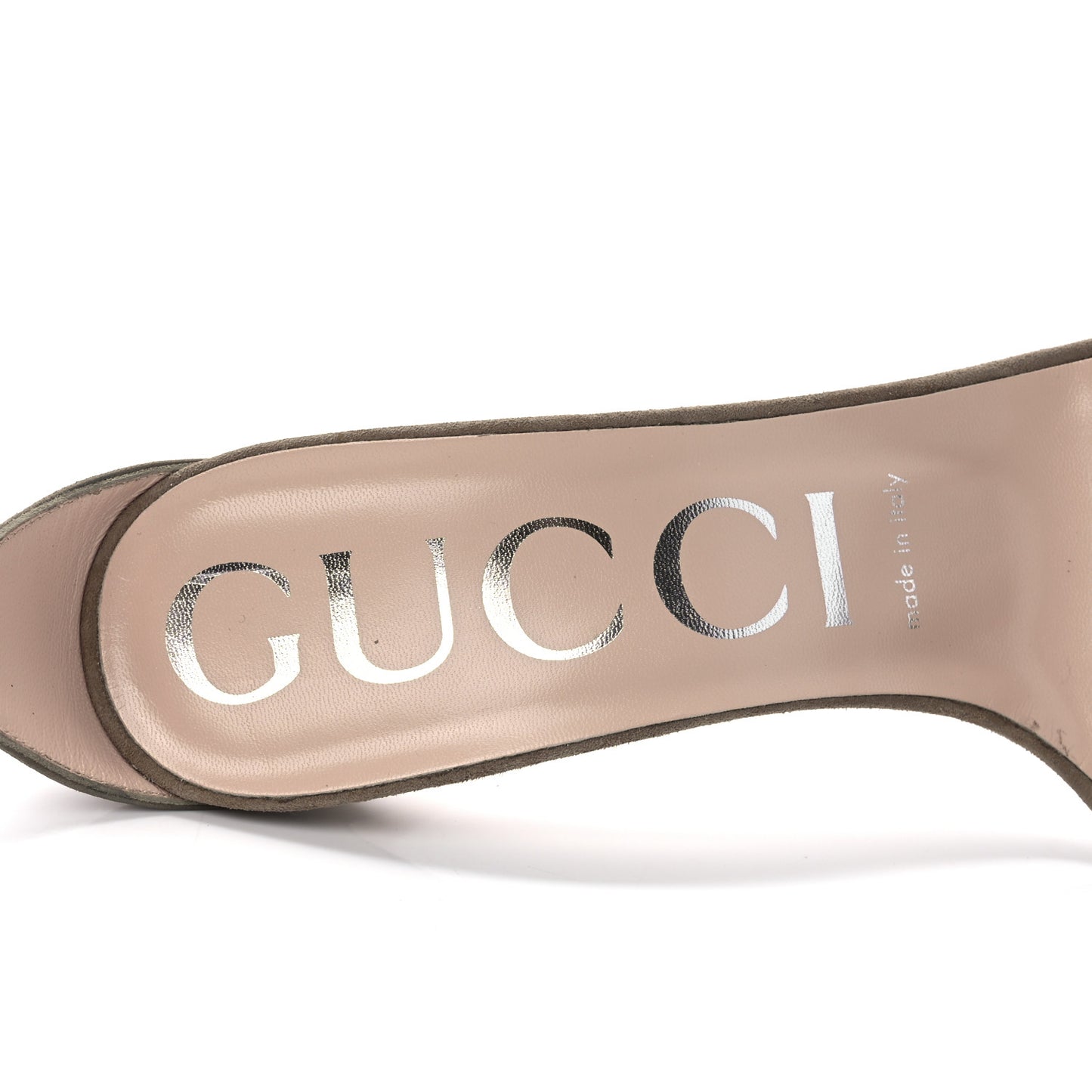 Suede Crystal Sandals 38 Mud