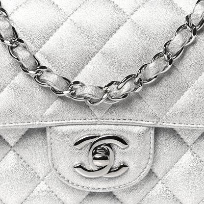 Chanel Metallic Lambskin Quilted Mini Rectangular Flap Silver 8 of 11