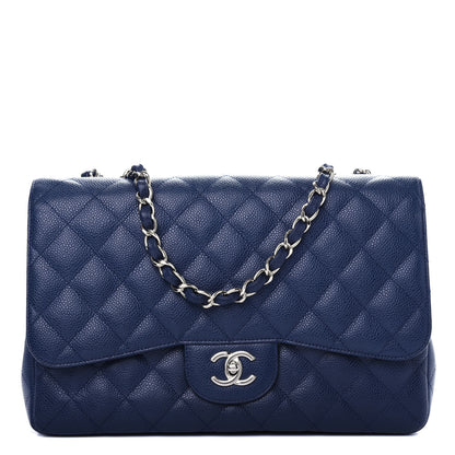 Chanel Caviar Quilted Jumbo Single Flap Navy 1 of 11