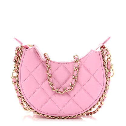 Chanel Lambskin Quilted Mini Chain Around Hobo Pink 1 of 11