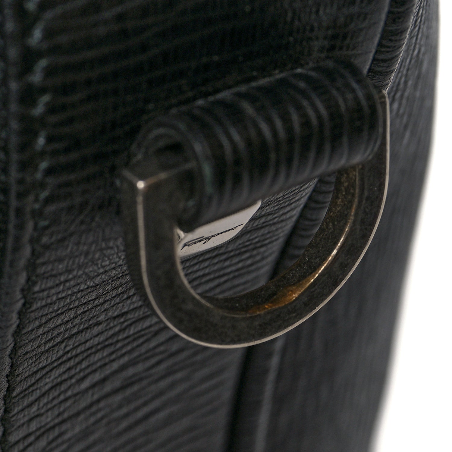 Salvatore Ferragamo Calfskin Zip Around Briefcase Black 13 of 13