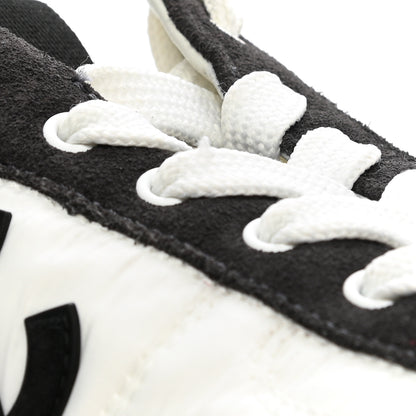 Chanel Nylon Suede Calfskin CC Sneakers 37.5 White Dark Grey 8 of 10