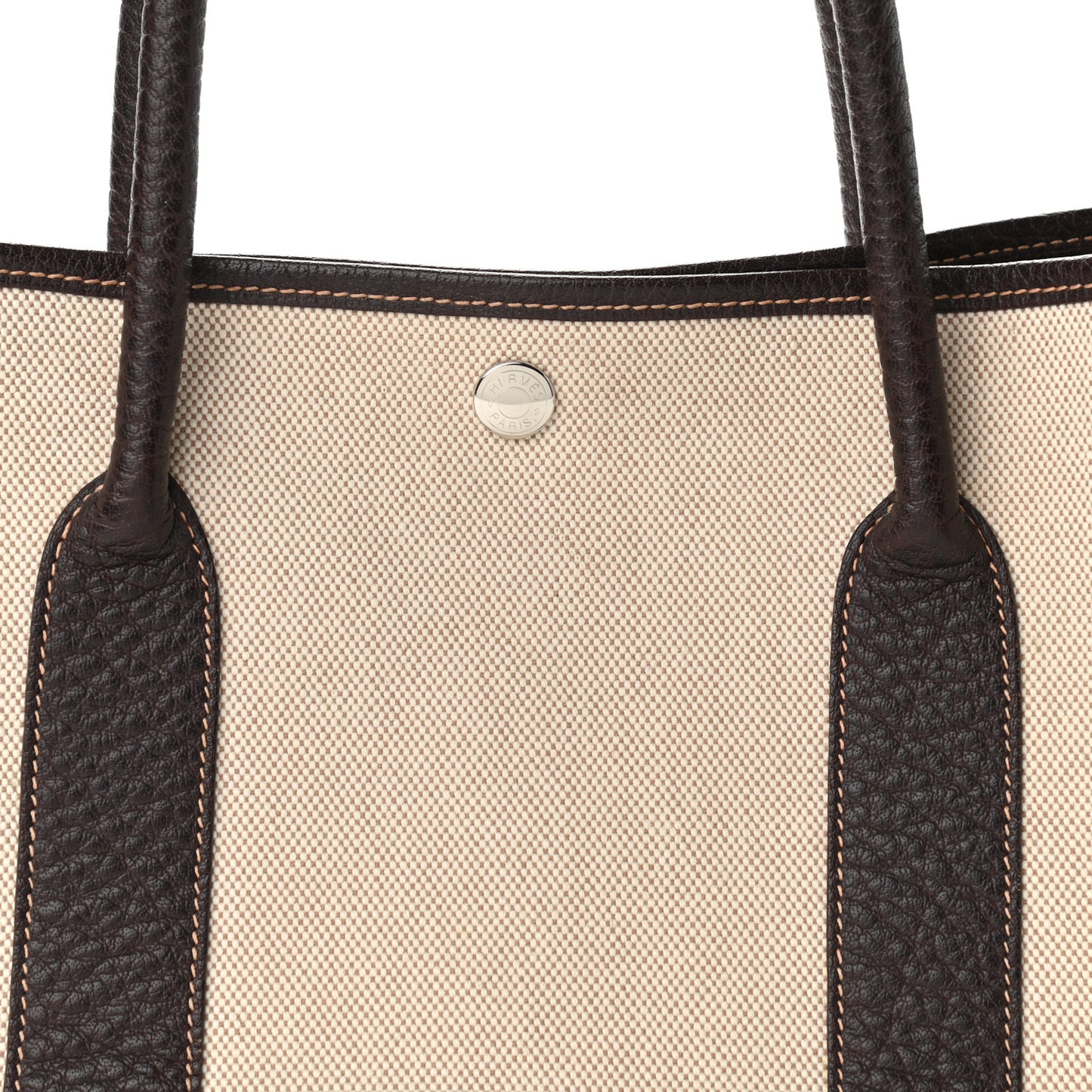 Toile Buffle Gala Garden Party Tote 36 MM Marron Fonce