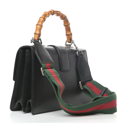Gucci Dollar Calfskin Crystal Web Medium Dionysus Bamboo Top Handle Bag Black Black Diamond 3 of 9
