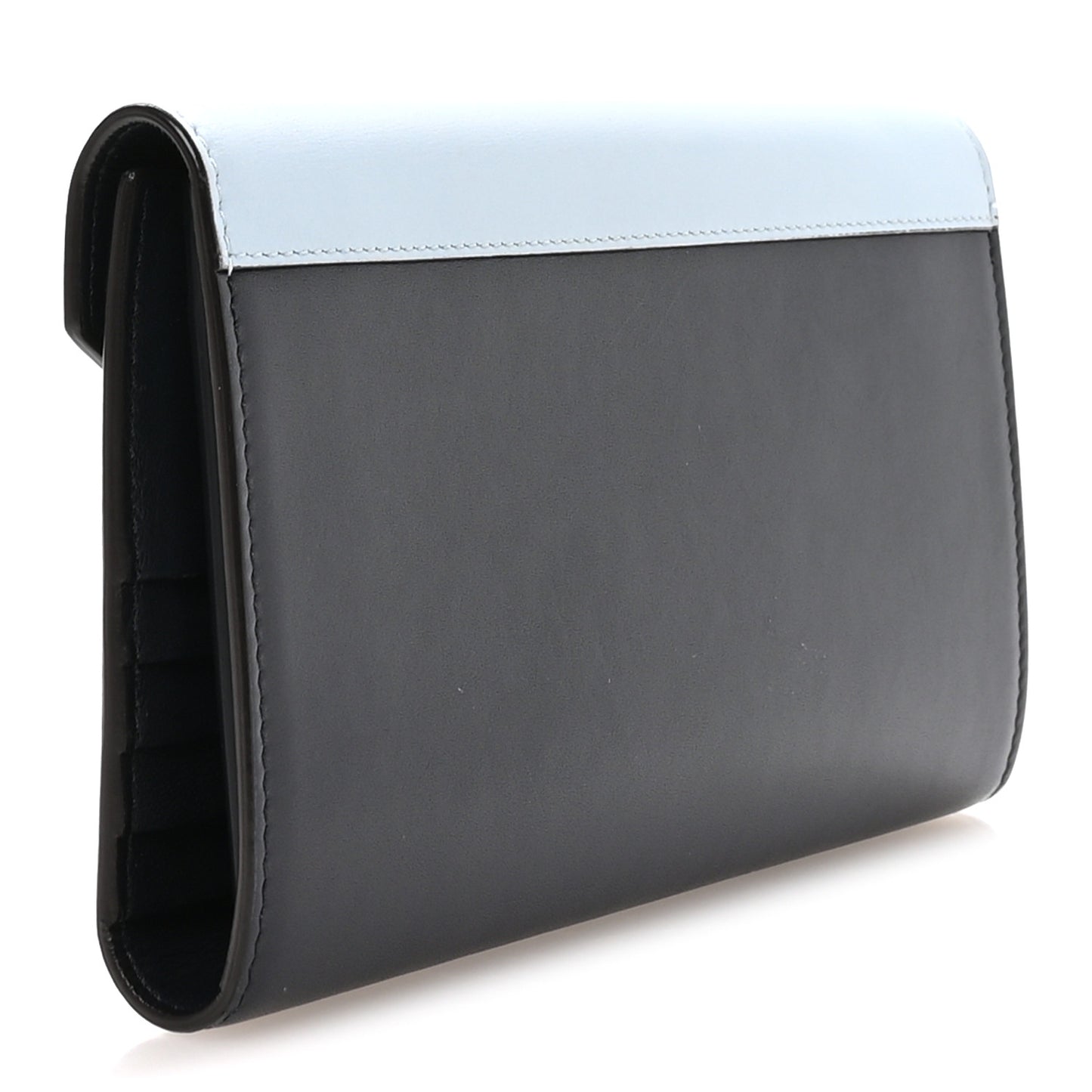 Liege Calfskin Pocket Tri-Fold Multifunction Envelope Flap Wallet Mineral Multicolor