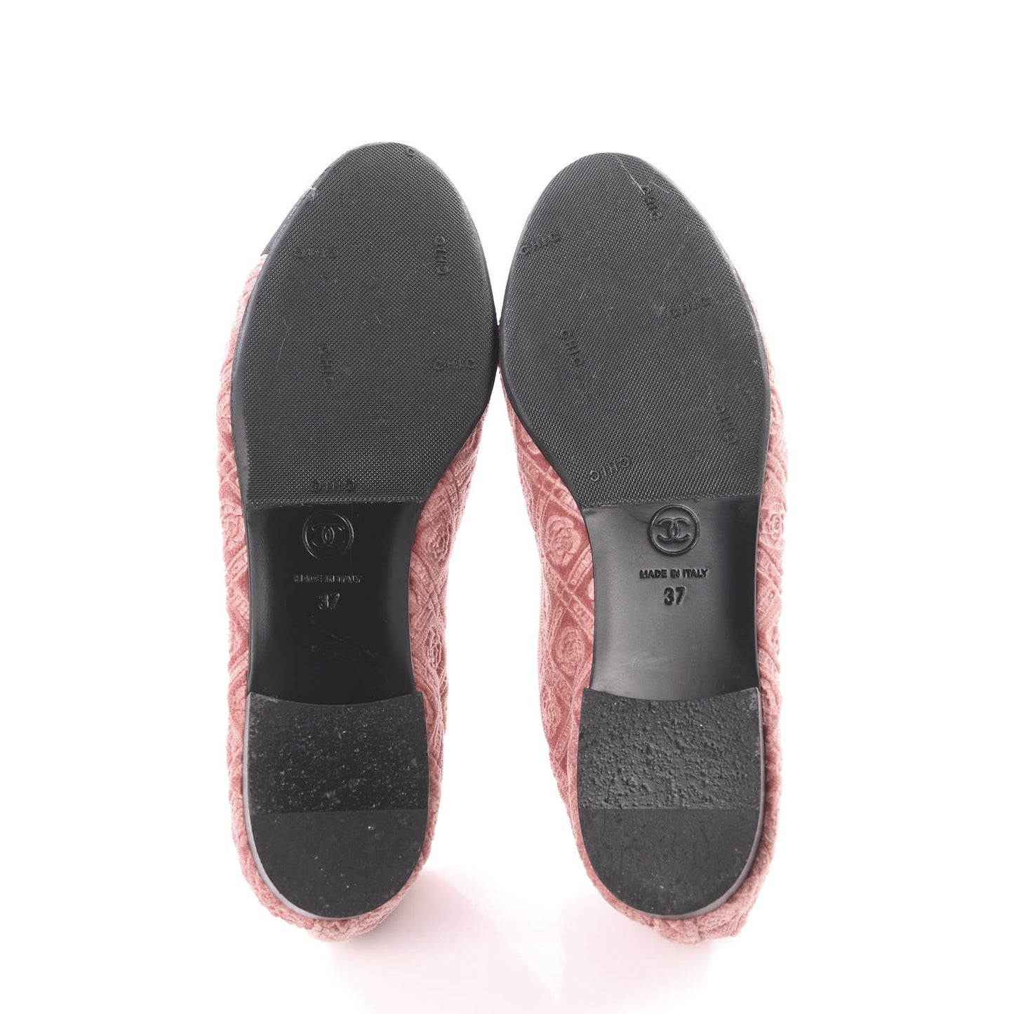 Velvet Grosgrain Cap Toe Ballerina Flats 37 Pink Black