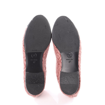 Chanel Velvet Grosgrain Cap Toe Ballerina Flats 37 Pink Black 7 of 10