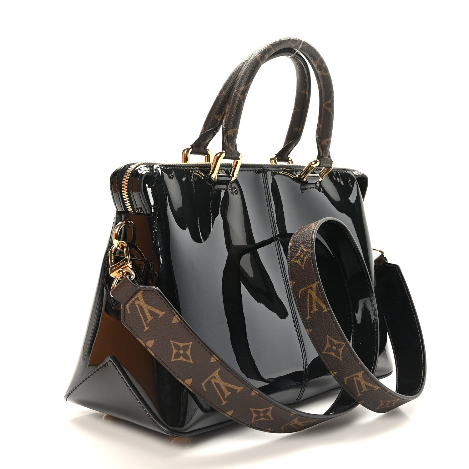 Louis Vuitton Patent Calfskin Miroir Tote Black 3 of 9