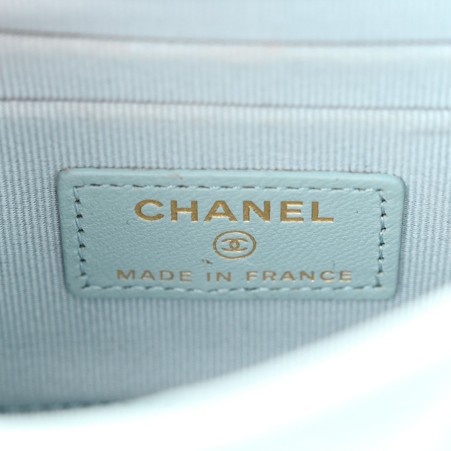 Lambskin Quilted Top Handle Flap Clutch With Chain Light Blue
