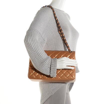 Chanel Metallic Caviar Quilted Jumbo Double Flap Copper 2 of 9