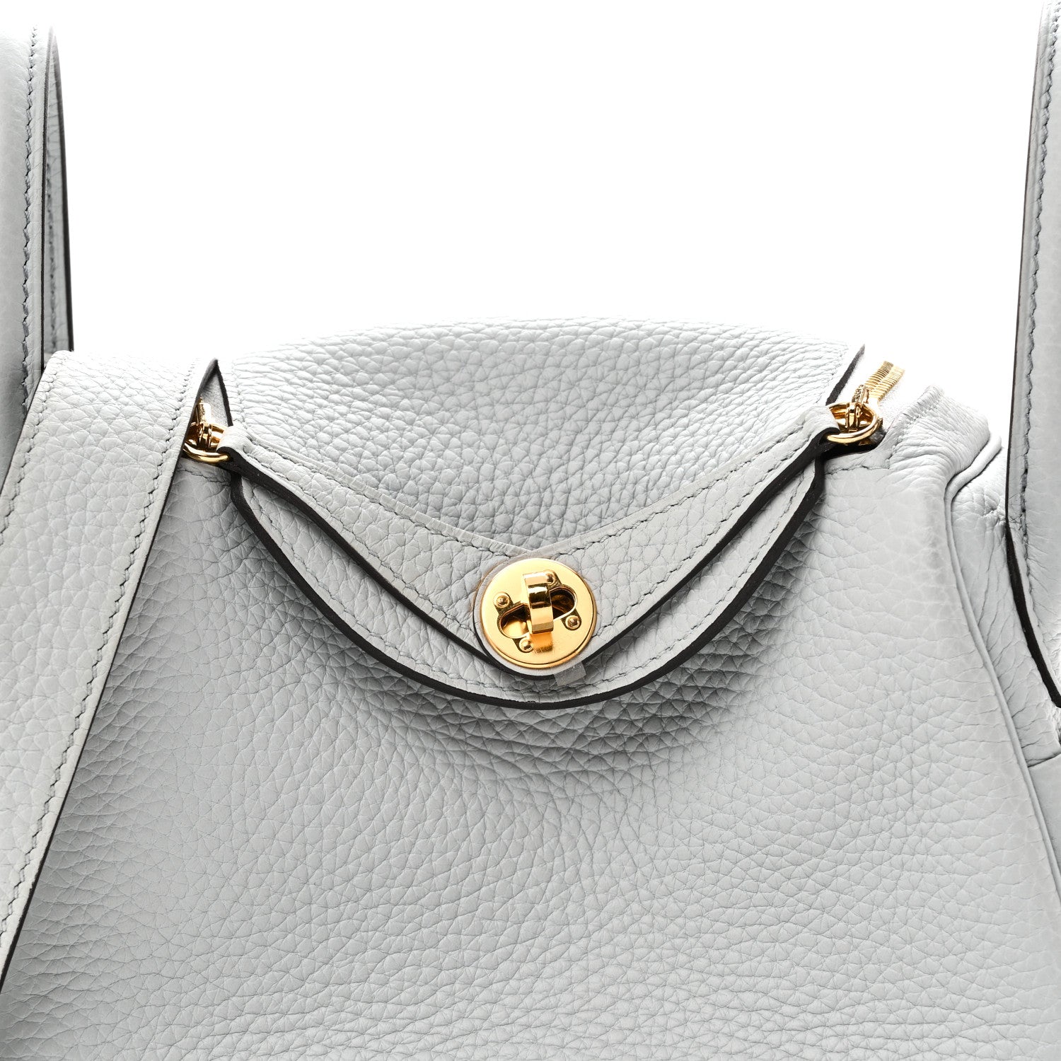 Hermes Taurillon Clemence Mini Lindy 20 Bleu Pale 8 of 11