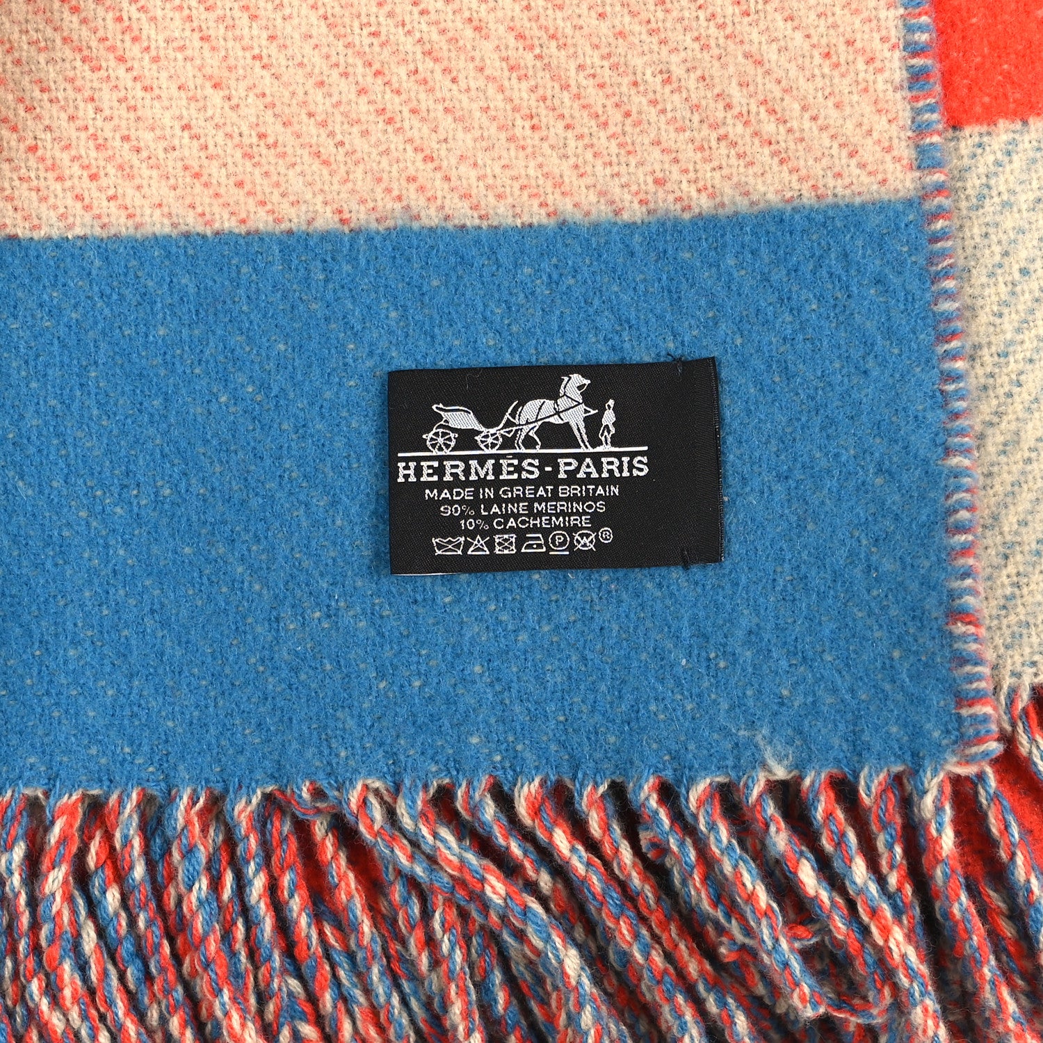 Hermes Cashmere Wool Brides De Gala Plaid Blanket 1848153