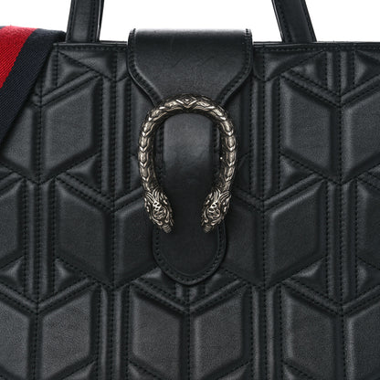 Gucci Calfskin Web Quilted Large Dionysus Tote Bag Black 8 of 13