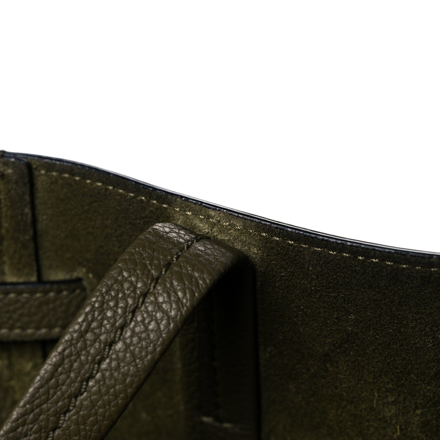 Celine Soft Grained Calfskin Small Belt Cabas Phantom Army Green 15 of 16