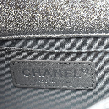 Chanel Metallic Lambskin Perforated Mini Rectangular Flap Silver 6 of 13