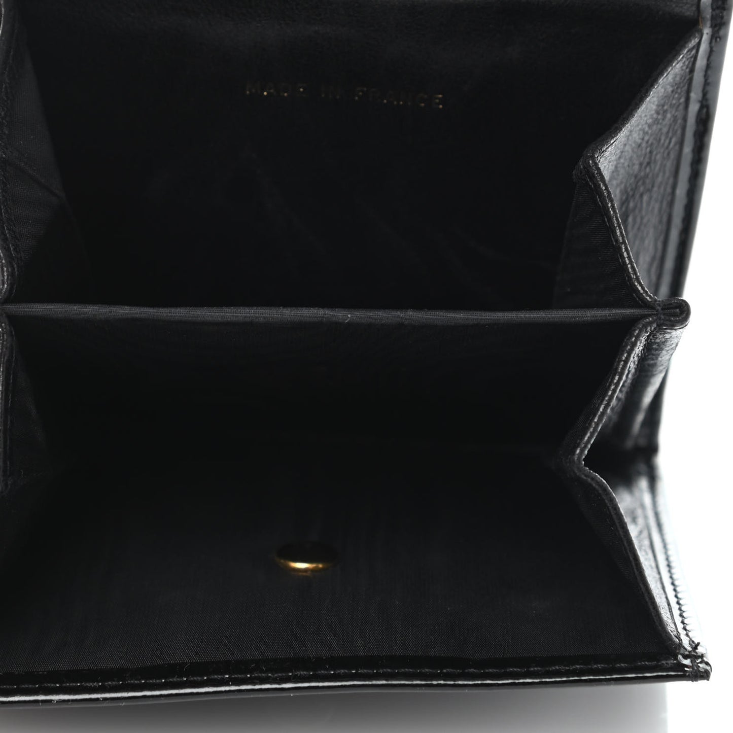 Patent Compact CC Flap Wallet Black