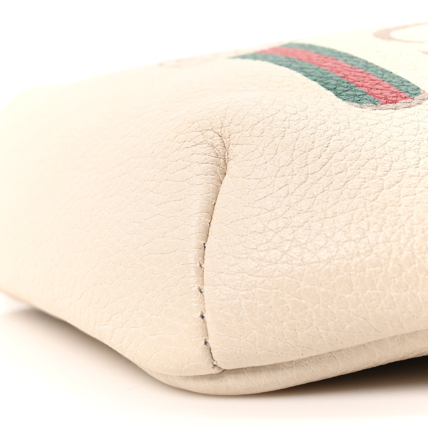 Grained Calfskin Small Logo Belt Bag White