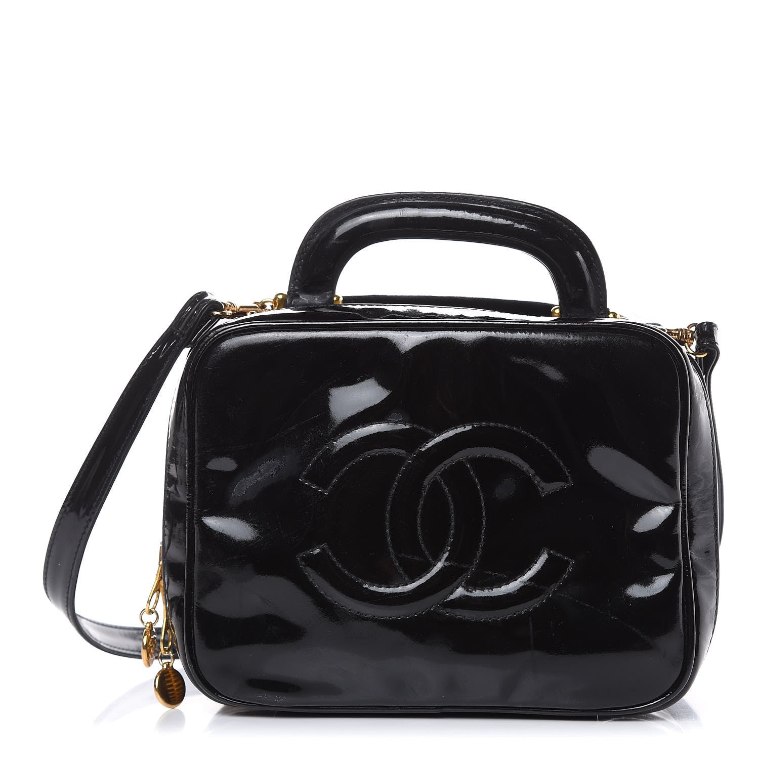 Chanel Patent CC Vanity Cosmetic Case Black 1 of 15