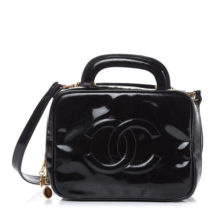Chanel Patent CC Vanity Cosmetic Case Black 1 of 15