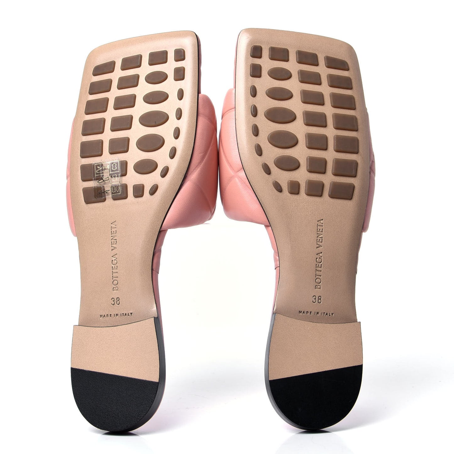 Nappa Quilted Rubber Lido Flat Sandals 38 Blossom