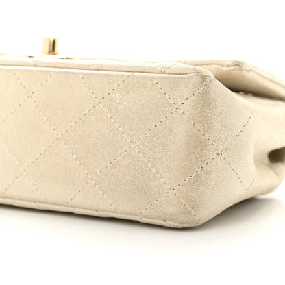 Chanel Iridescent Calfskin Quilted Mini Rectangular Flap Light Gold 10 of 11