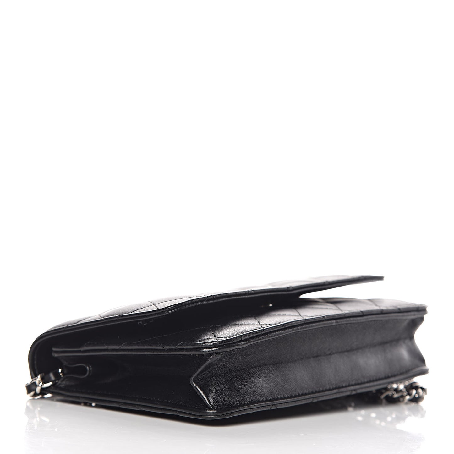 Lambskin Quilted Wallet On Chain WOC Black