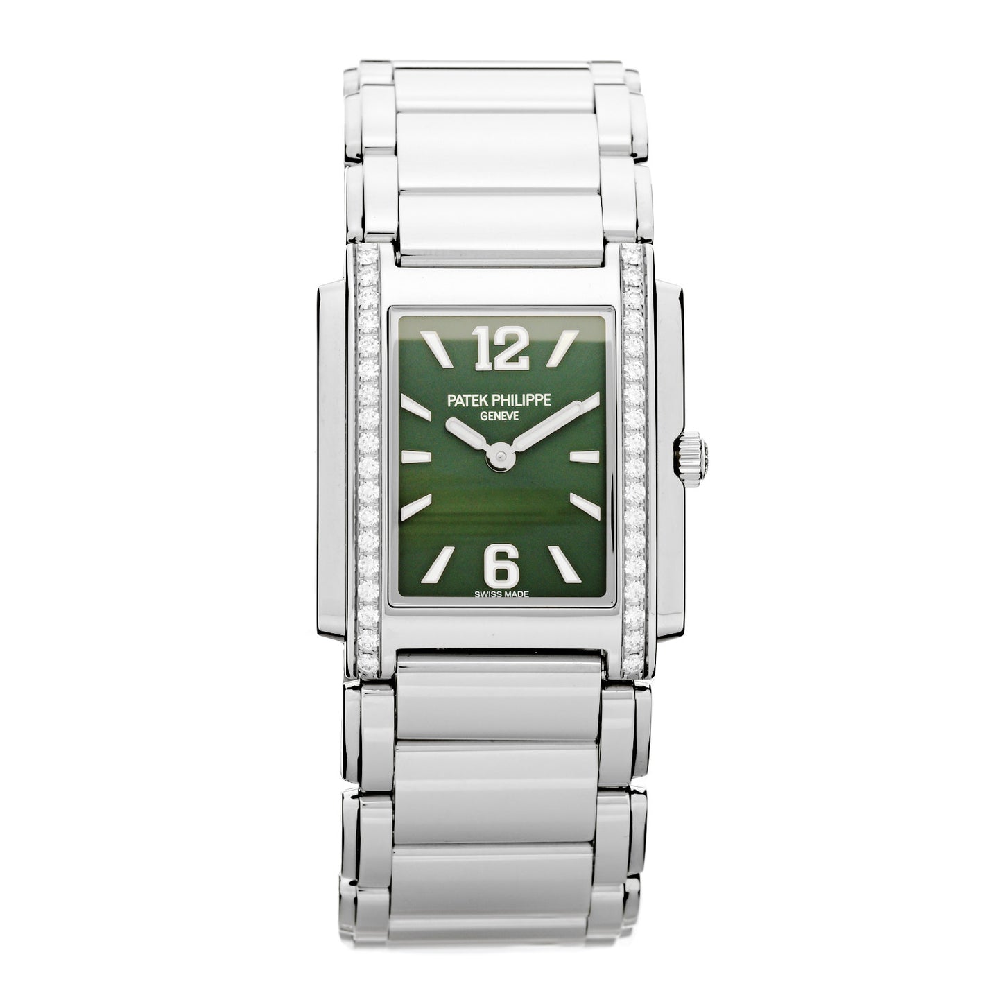 Stainless Steel Diamond 25mm Twenty-4 Quartz Watch Olive Green 4910/1200A-011